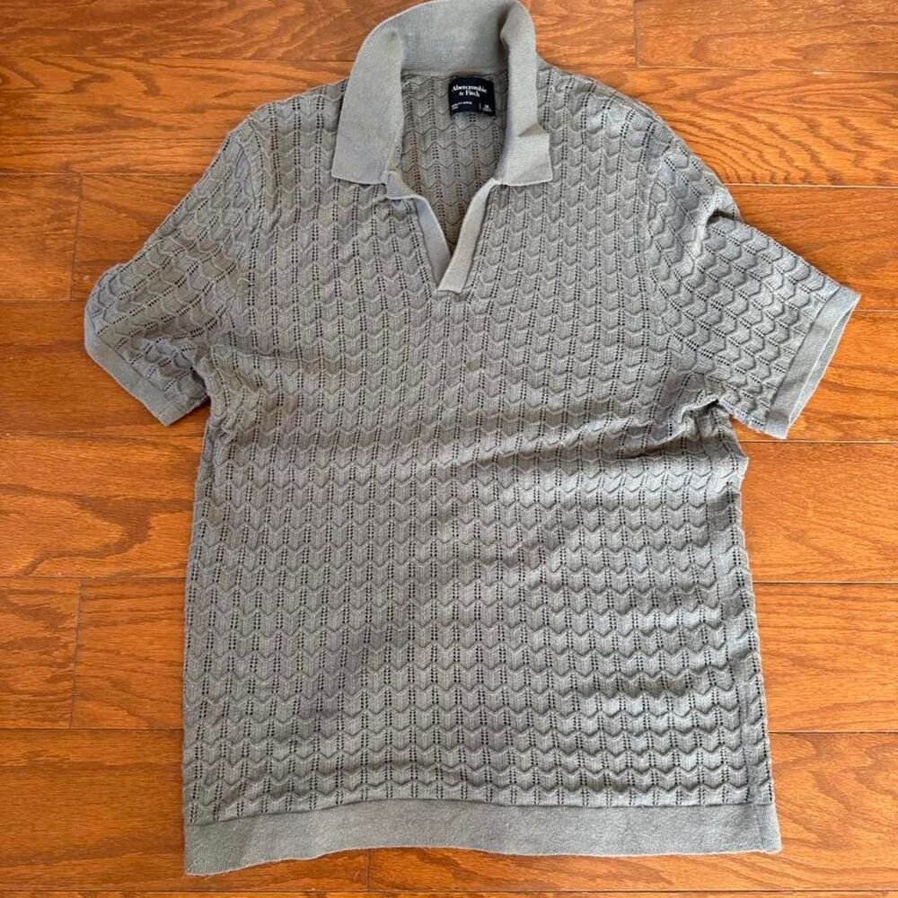 Abercrombie-fitch Men's Grey and Green Polo-shirts